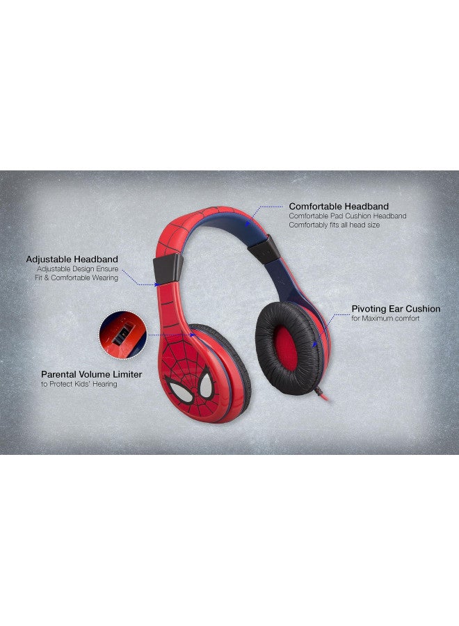 eKids Spiderman Kids Headphones, Adjustable Headband, Stereo Sound, 3.5Mm Jack, Wired, Tangle-Free, Volume Control, Childrens Headphones Over Ear for School Home, Travel - Image 5