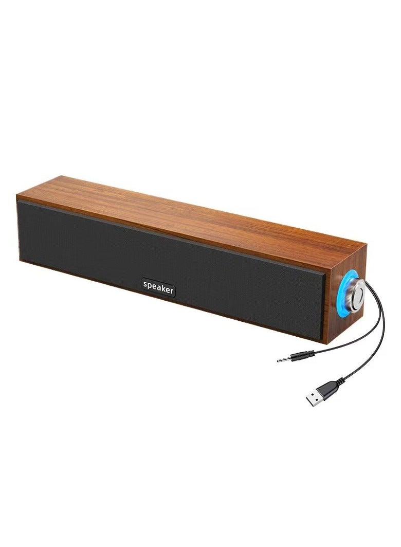 General Computer multimedia audio desktop USB wooden audio notebook desktop dual speaker bluetooth wired audio  - Image 1