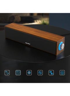 جنرال كمبيوتر متعدد الوسائط صوتي سطح المكتب USB خشبي صوتي دفتر سطح المكتب مكبر صوت مزدوج بلوتوث صوت سلكي  - Image 4