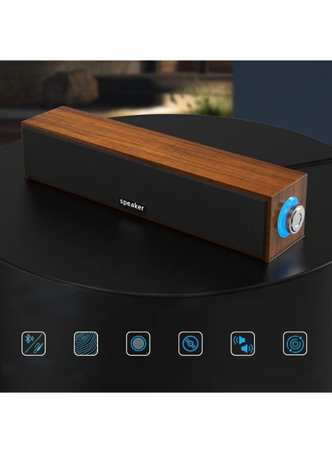 General Computer multimedia audio desktop USB wooden audio notebook desktop dual speaker bluetooth wired audio  - Image 4