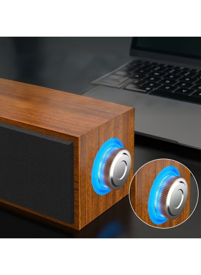 General Computer multimedia audio desktop USB wooden audio notebook desktop dual speaker bluetooth wired audio  - Image 5