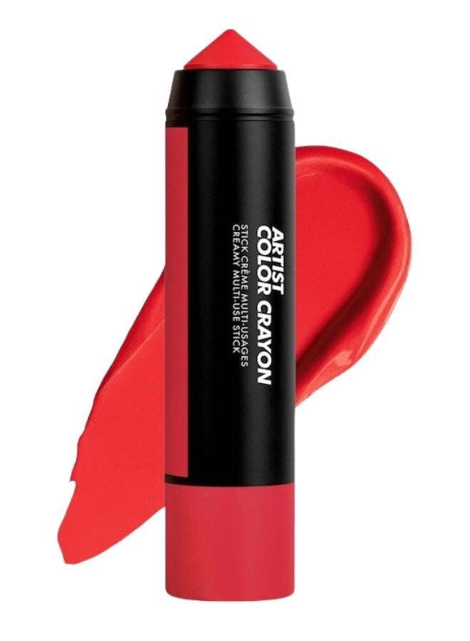MAKE UP FOR EVER Artist Color Crayon Waterproof Multi-Use Stick 7g – Shade 424 Flaming Hot Red – Bright Red – Longwear, Blendable, Multi-Use Eye, Cheek & Face Crayon - Image 1