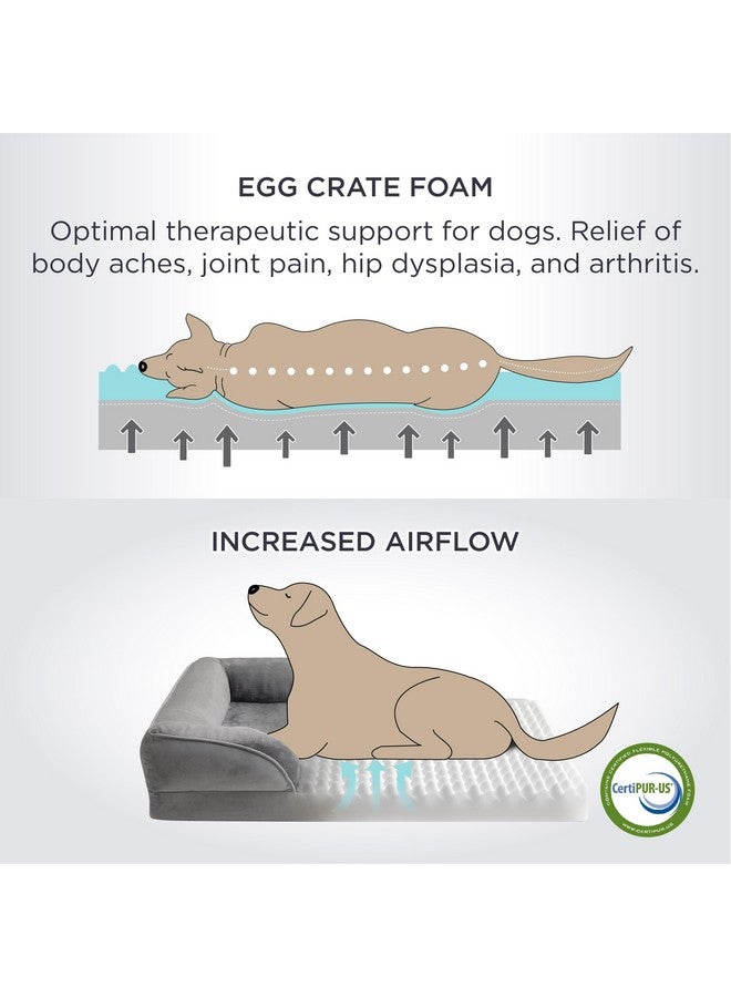 بيد شور سرير كلاب صغير مُقوّى للعظام من Bedsure - أسرّة كلاب قابلة للغسل ومبطنة بإسفنج داعم للحيوانات الأليفة مع غطاء قابل للإزالة والغسل، وبطانة مقاومة للماء وقاعدة مانعة للانزلاق، لون رمادي غامق - Image 1