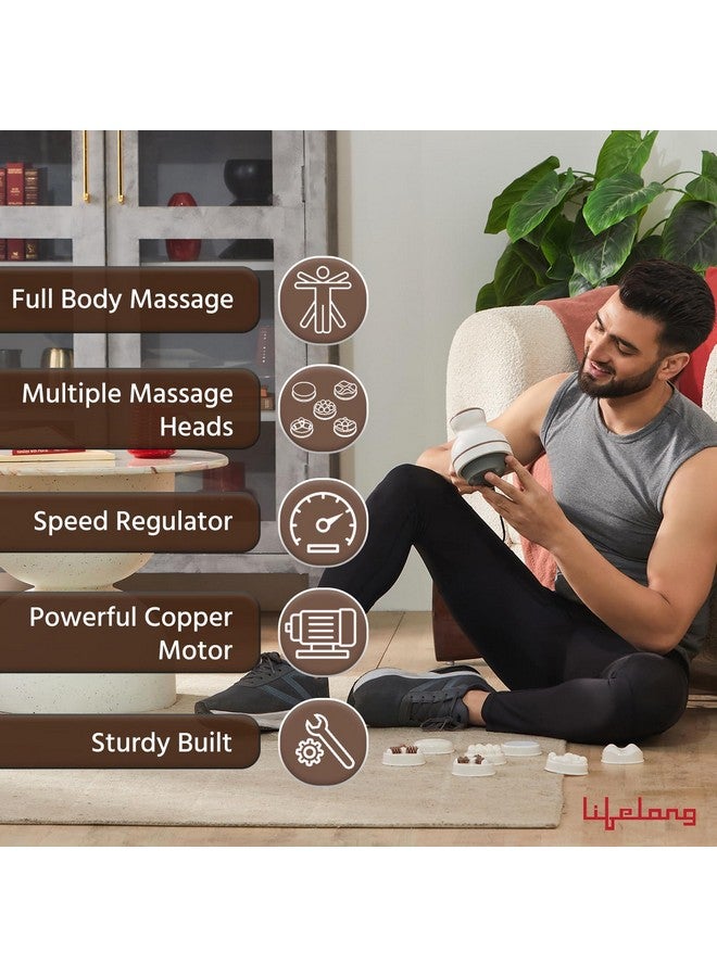 لايف لونج جهاز تدليك الجسم الكهربائي مدى الحياة لتخفيف الآلام - 9 رؤوس تدليك لتدليك الظهر والقدم واليد والرقبة والكتف - جهاز اهتزاز قوي محمول باليد لآلام الظهر مع إعدادات سرعة متعددة - Image 3