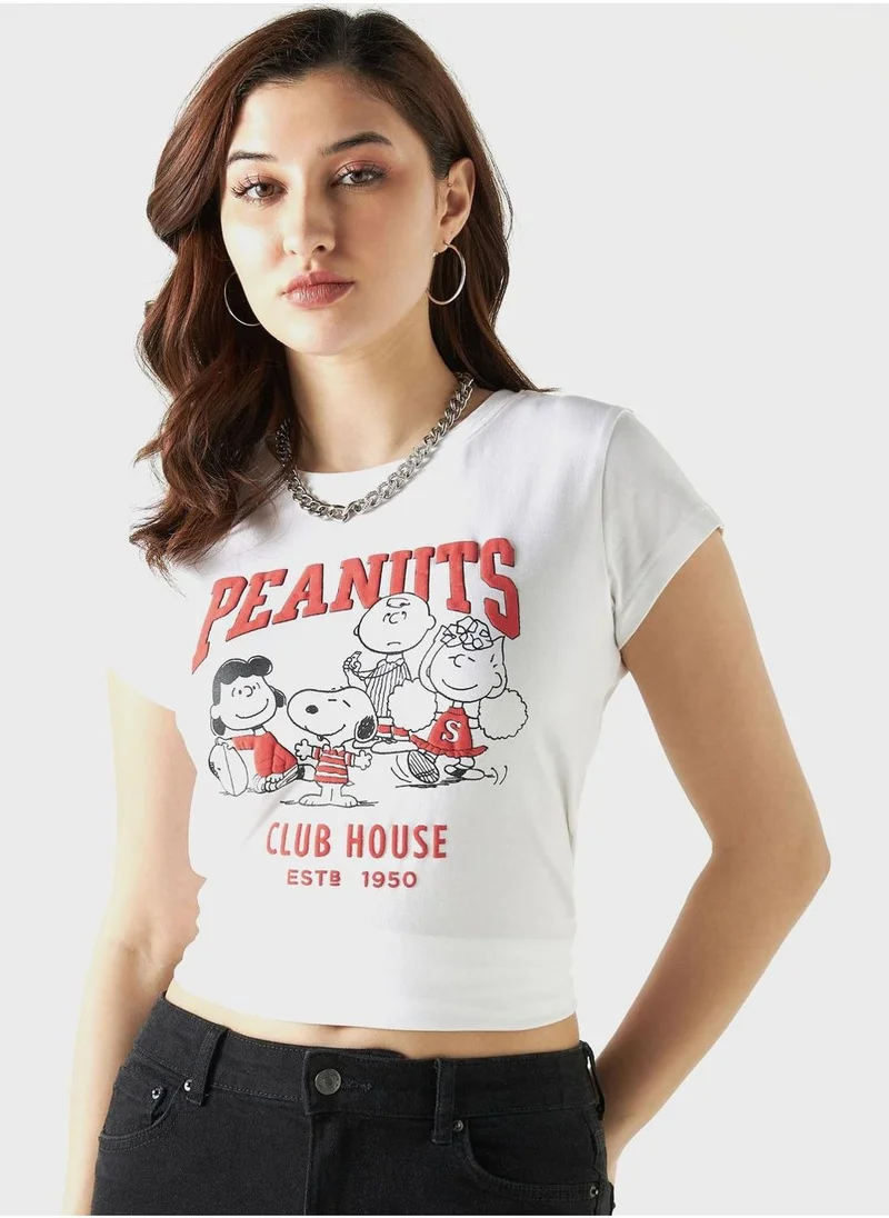 SP Characters Peanuts Print T-Shirt