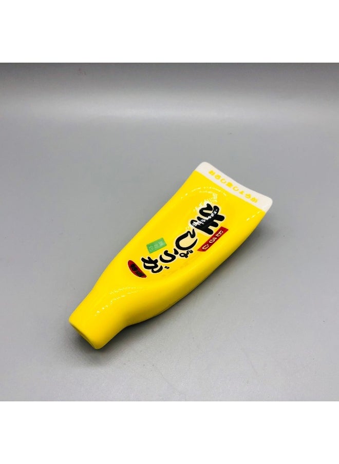 NIBEMINENT Creative Squeeze Ketchup Bottle Shaped Sauce Dish Ceramic Mustard Plate Japanese yellow mustard 