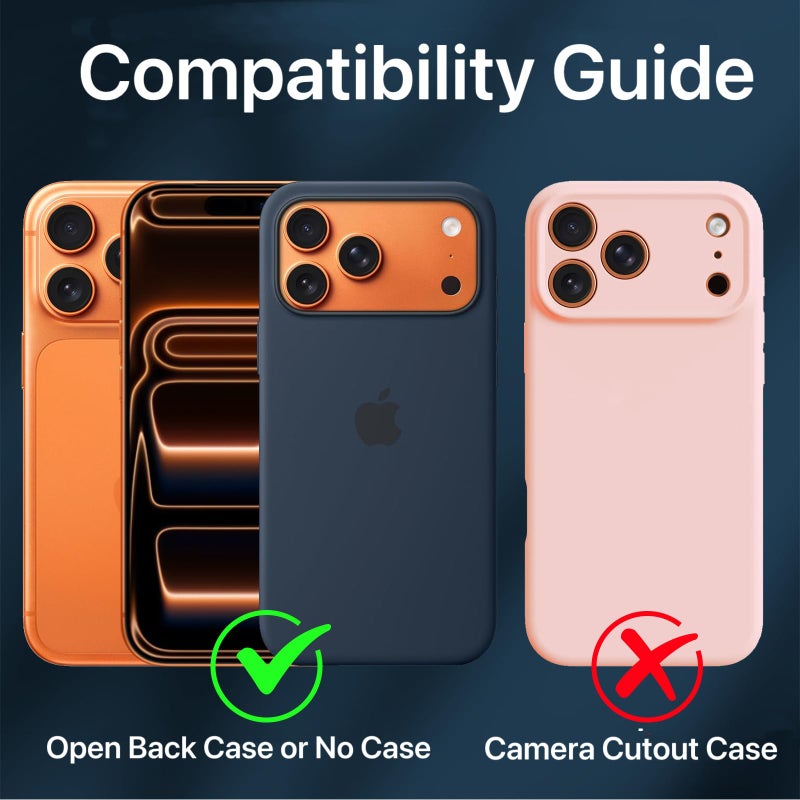 ivoler 4-Pack Camera Lens Protector for iPhone 17 Pro 6.3'' Screen Protector Tempered Glass[Case Friendly][New Rersion],for iPhone 17 Pro Scratch-Resistant,Clear+Black Circle - Image 3