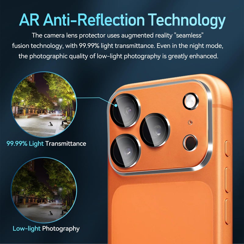 ivoler 4-Pack Camera Lens Protector for iPhone 17 Pro 6.3'' Screen Protector Tempered Glass[Case Friendly][New Rersion],for iPhone 17 Pro Scratch-Resistant,Clear+Black Circle - Image 5