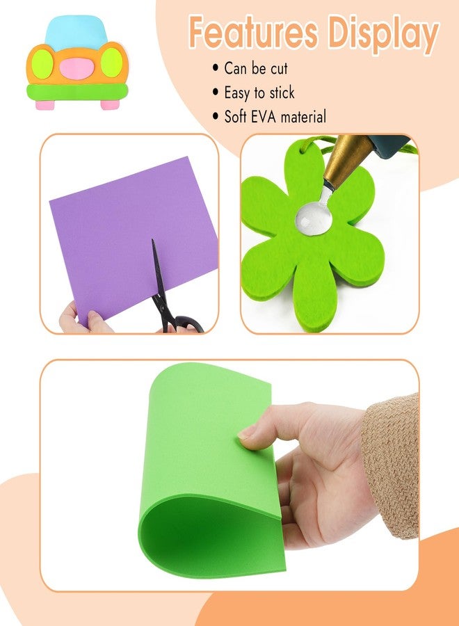 Opvixi 18 Sheets Foam Sheets, 9 Colors Eva Foam Paper 5.5 x 8.5 Inch, 2 mm Thick for Arts and Crafts School Project Scrapbooking DIY Cosplay - Image 3