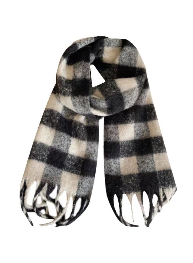 Women's Plaid Scarf Oversized Scarves Wraps  - Ultra Soft, Warm Winter Wrap with Classic Tassel Checkered Long Headscarf - Image 4