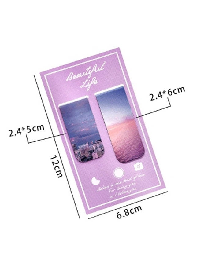 INSENSE Magnetic book clip, four sets of 8 magnetic page markers, landscape patterns, various page clips, student bookmarks, teacher bookmarks - Image 5