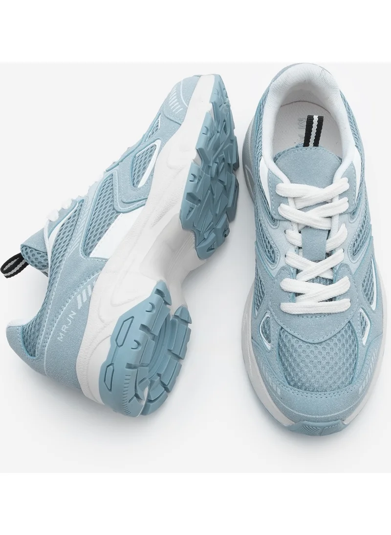 MARJIN Women's Sneaker Thick Sole Laced Mesh Detailed Sports Shoes Sargen