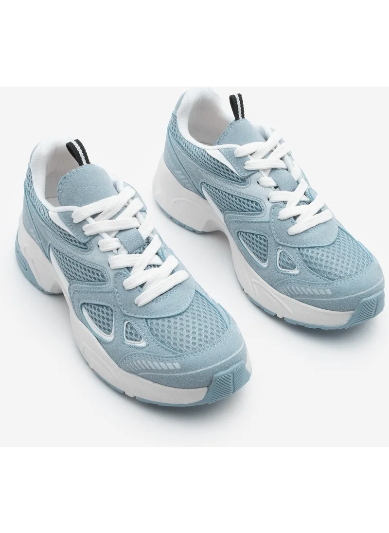 MARJIN Women's Sneaker Thick Sole Laced Mesh Detailed Sports Shoes Sargen