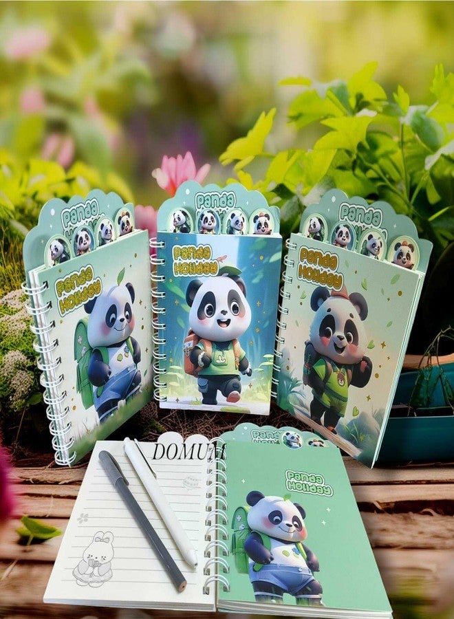 دومم مفكرة دوموم باندا للعطلات للأطفال، غلاف حلزوني، غلاف مزين برسومات، عدد الصفحات: 80 (الحجم: 18 سم × 12 سم) عبوة من قطعة واحدة. (C) - Image 3