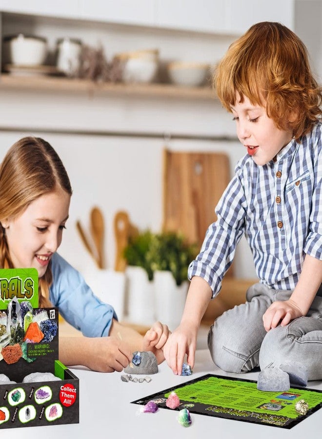 أكس أكس مجموعة XXTOYS ١٢ قطعة من أحجار ومعادن طبيعية للحفر - لعبة تعليمية للأطفال في مجالات العلوم والتكنولوجيا والهندسة والرياضيات، لاستخراج الأحجار الكريمة والصخور والمعادن - هدايا حفلات للأولاد والبنات - Image 2