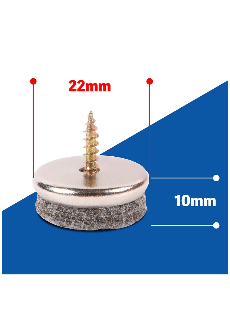 Y&D Furniture Felt Pads 22MM Diameter for Feet 5MM Thick Chair Leg Floor Protectors with Easy Screw Installation are Ideal Protector  - Image 3
