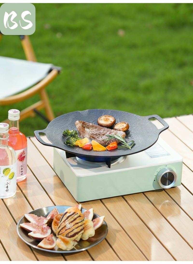 BS Portable Three-Burn Windproof Camping Stove | emergency gas stove、camp stove、camping accessories、camping stove、portable gas stove、portable stove | Gas Stove | BBQ Grill | 6800W High Power | Piezoelectric Ignition | Butane/Propane Dual Fuel Compatible | Includes Dedicated Storage Case | Suitable for Outdoor BBQs, Hiking Adventures, and Picnics - Image 3