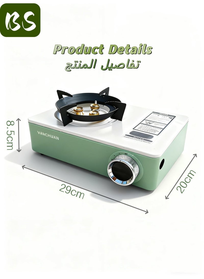 BS Portable Three-Burn Windproof Camping Stove | emergency gas stove、camp stove、camping accessories、camping stove、portable gas stove、portable stove | Gas Stove | BBQ Grill | 6800W High Power | Piezoelectric Ignition | Butane/Propane Dual Fuel Compatible | Includes Dedicated Storage Case | Suitable for Outdoor BBQs, Hiking Adventures, and Picnics - Image 2