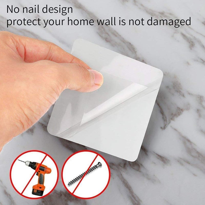 HYDERON Magic Adhesive Sticker for Bathroom Self Corner Shelves Pack of 8 Pcs (Size- 6x13.6 cm) - Image 3