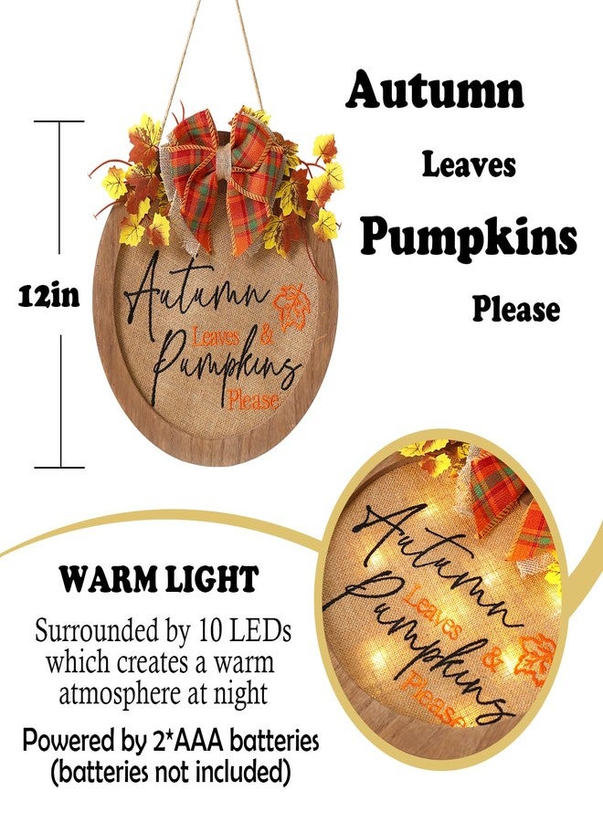 HOMCDALY Fall Wreaths for Front Door, Thanksgiving Welcome Sign for Front Door, Fall Decorations for Home, Farmhouse Welcome Thanksgiving Wooden Door Hanger, Autumn Pumpkin Fall Door Sign - Image 2