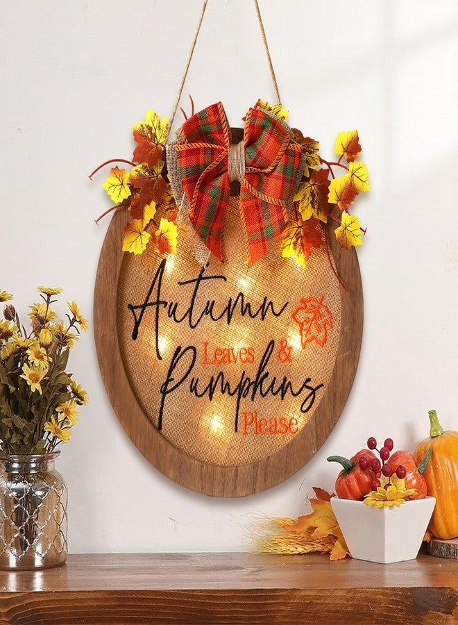 HOMCDALY Fall Wreaths for Front Door, Thanksgiving Welcome Sign for Front Door, Fall Decorations for Home, Farmhouse Welcome Thanksgiving Wooden Door Hanger, Autumn Pumpkin Fall Door Sign - Image 4