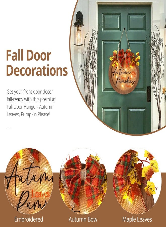 HOMCDALY Fall Wreaths for Front Door, Thanksgiving Welcome Sign for Front Door, Fall Decorations for Home, Farmhouse Welcome Thanksgiving Wooden Door Hanger, Autumn Pumpkin Fall Door Sign - Image 3