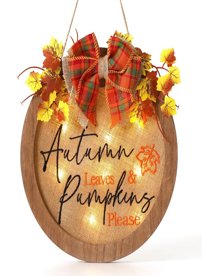 HOMCDALY Fall Wreaths for Front Door, Thanksgiving Welcome Sign for Front Door, Fall Decorations for Home, Farmhouse Welcome Thanksgiving Wooden Door Hanger, Autumn Pumpkin Fall Door Sign - Image 1