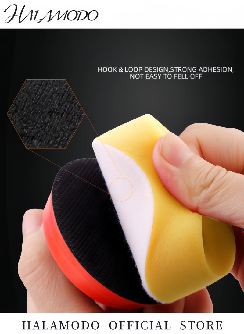 HALAMODO - Polishing Pad Kit Car Foam Buffing Pads Buffing Pads Wool Pads Drill Wax Buffer Polisher Attachment for Drill Adapter Car Auto Polisher,3 inches - Image 1