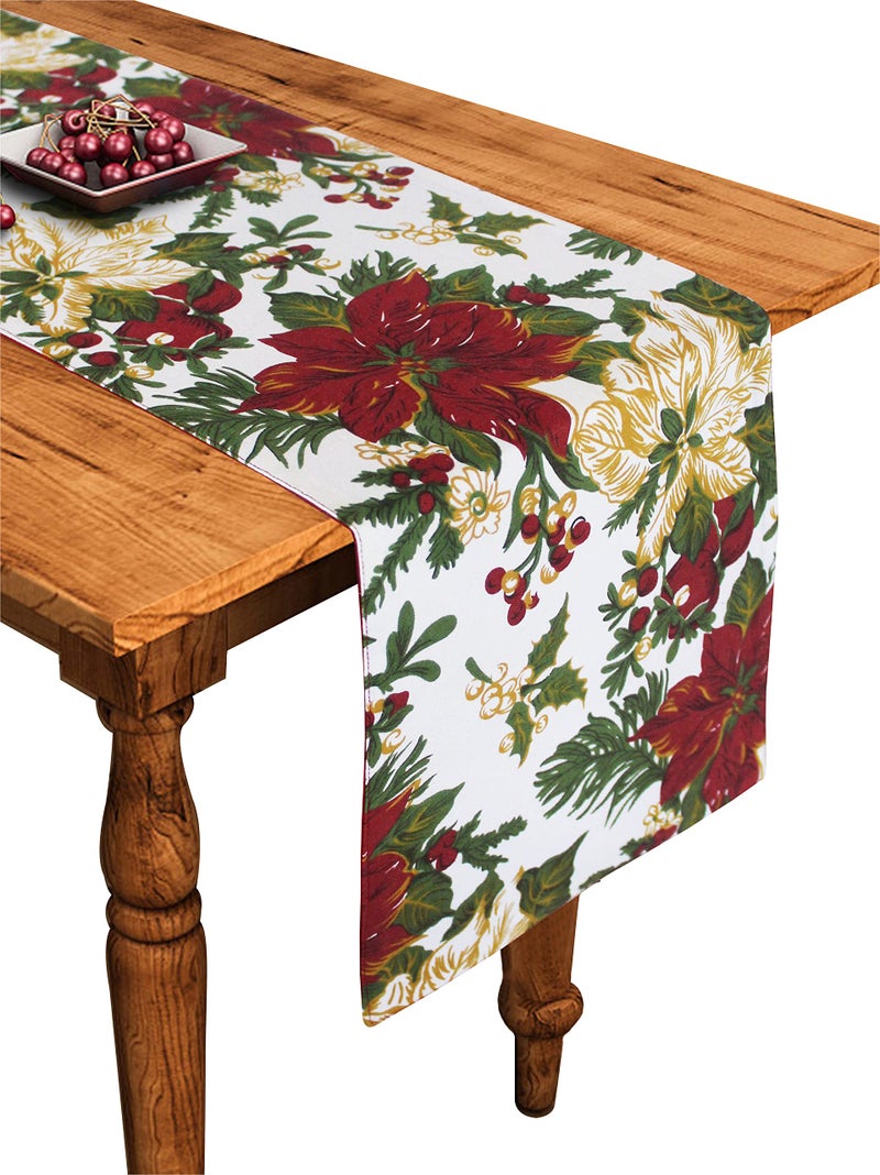 Airwill Cotton Maroon Flower Designed Floral Pattern Table Runner Length 152cm (Red, Pack of 1) - Image 5