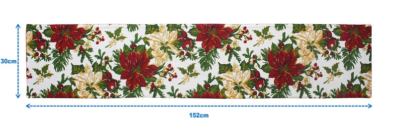 Airwill Cotton Maroon Flower Designed Floral Pattern Table Runner Length 152cm (Red, Pack of 1) - Image 2
