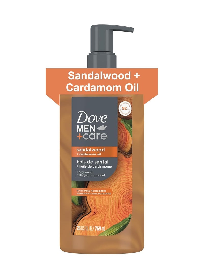 دوف غسول الجسم دوف مين كير بزيت خشب الصندل والهيل مع منظفات ومرطبات نباتية، 26 أونصة - Image 1