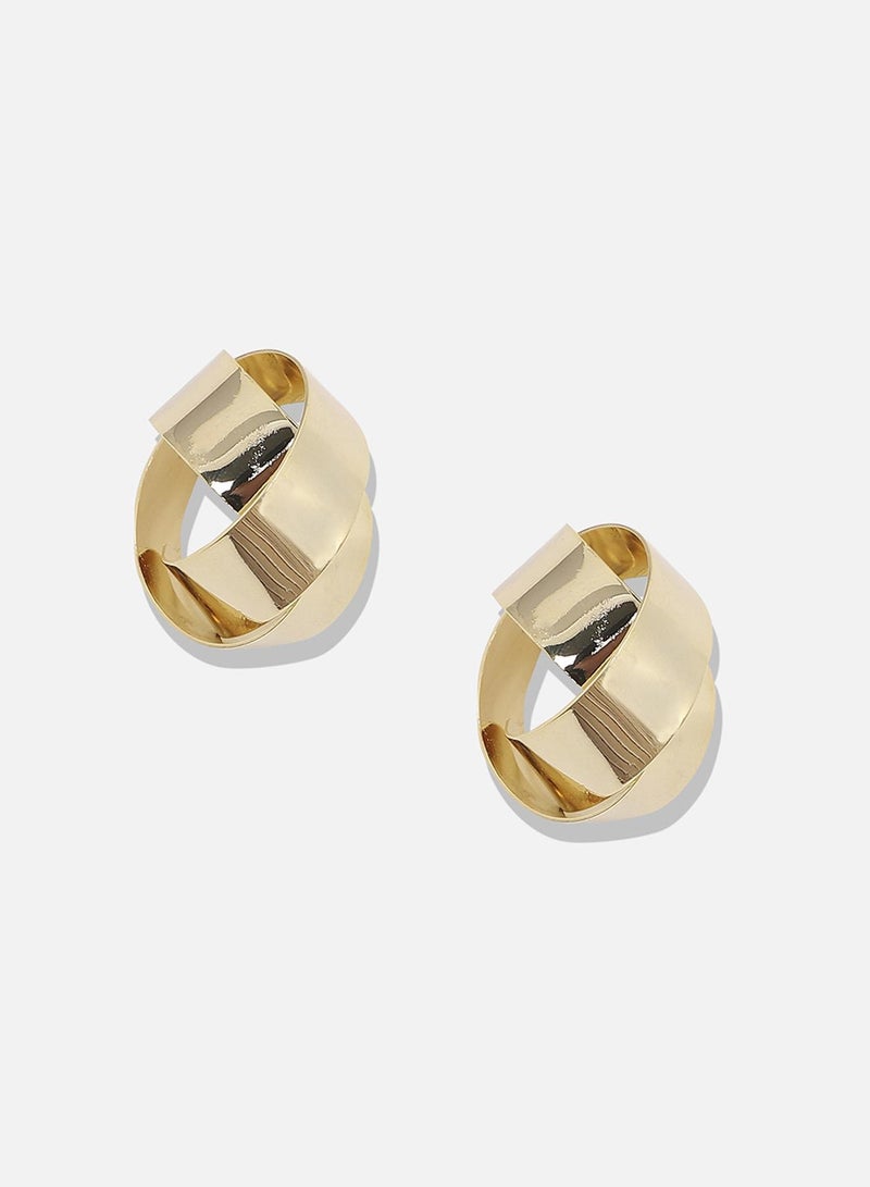 SOHI Minimal Rolled Artificial Stud Earring Jewellery - Image 2