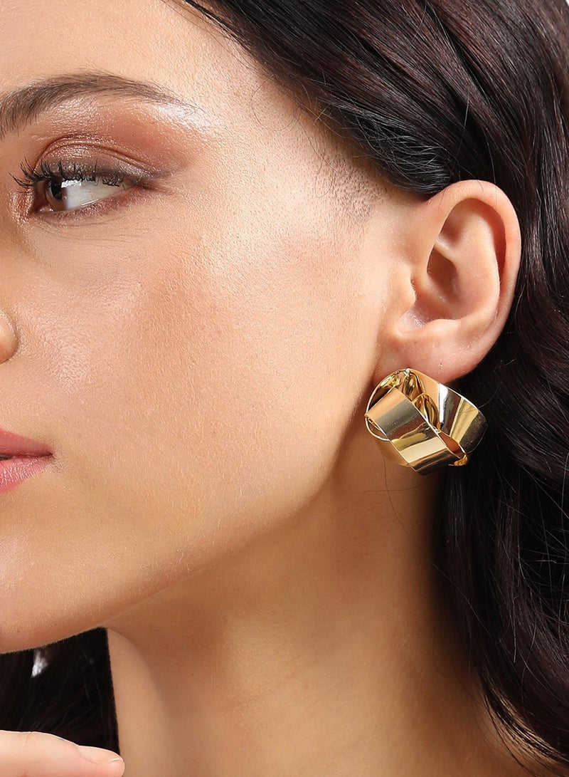 SOHI Minimal Rolled Artificial Stud Earring Jewellery - Image 1