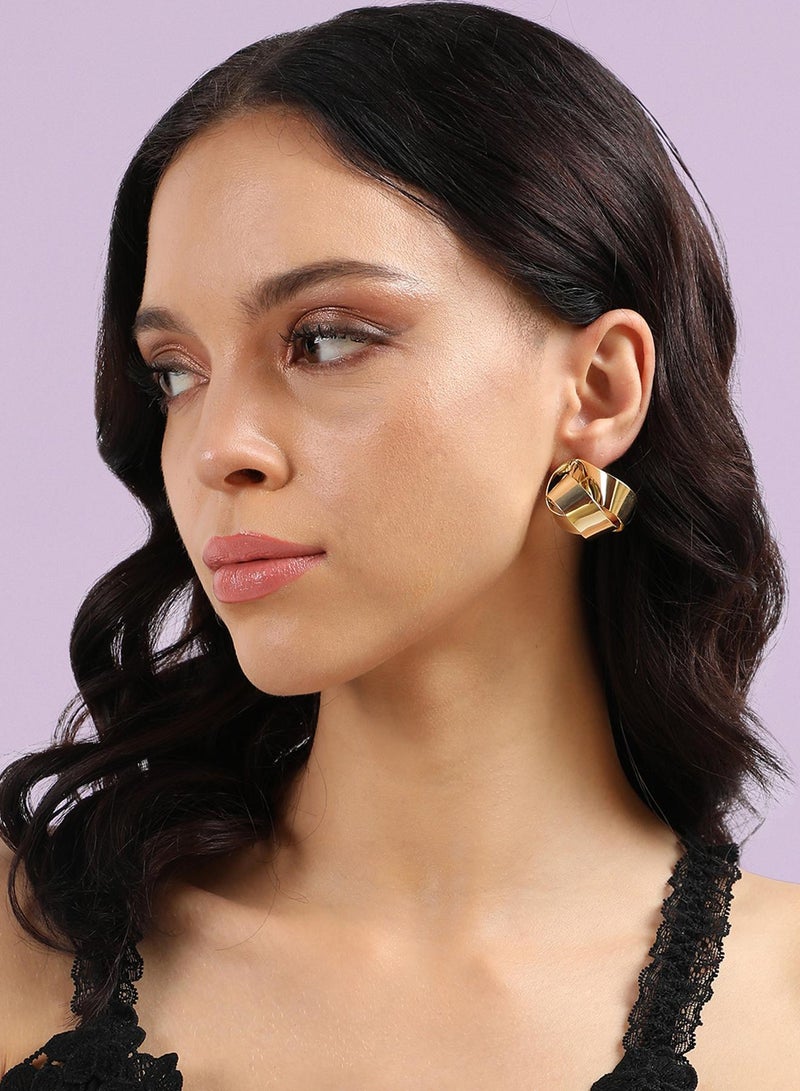 SOHI Minimal Rolled Artificial Stud Earring Jewellery - Image 4