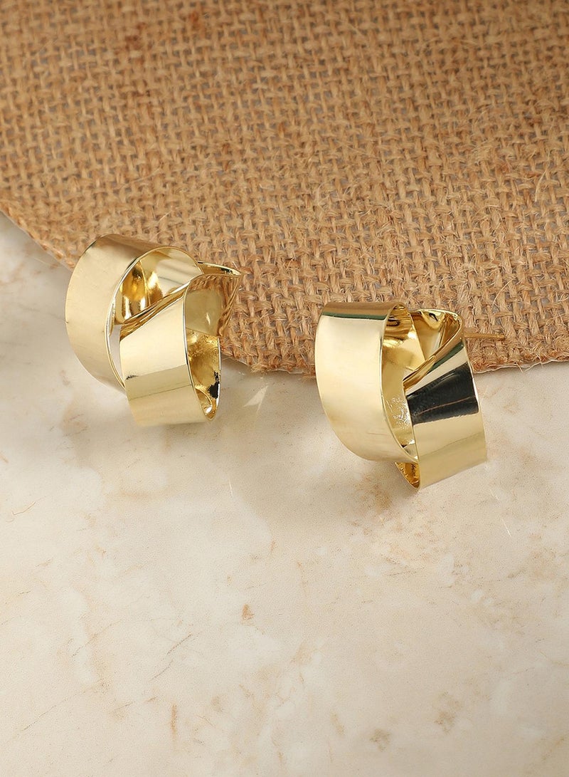 SOHI Minimal Rolled Artificial Stud Earring Jewellery - Image 5