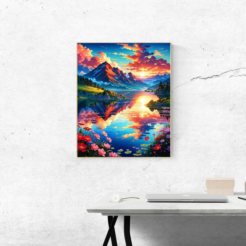 ldazao Mountain Paint By Numbers Kit For Adults Beginner Nature Adult Paint By Number Kits On Canvas Mountain Oil Painting Kit For Beginners Adults' Paint-By-Number Kits For Gift Home Wall Decor 16x20 Inch - Image 4