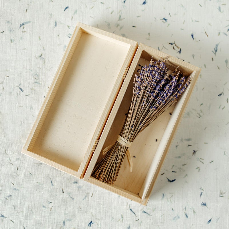 dreamus Creative Deco Small Wooden Storage Box | 24 x 11.3 x 7.2 cm | Unpainted Plain Rectangular Box with Lid | Perfect for Storing Valuables & Small Items in the Office or Bedroom | Jewellery Box - Image 2