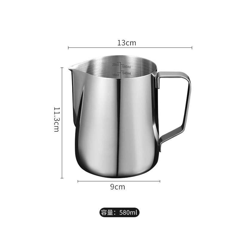 304 stainless steel pull Flower Cup coffee pull flower jar coffee cup Milk Cup stainless steel milk cup milk jar appliance - Image 1