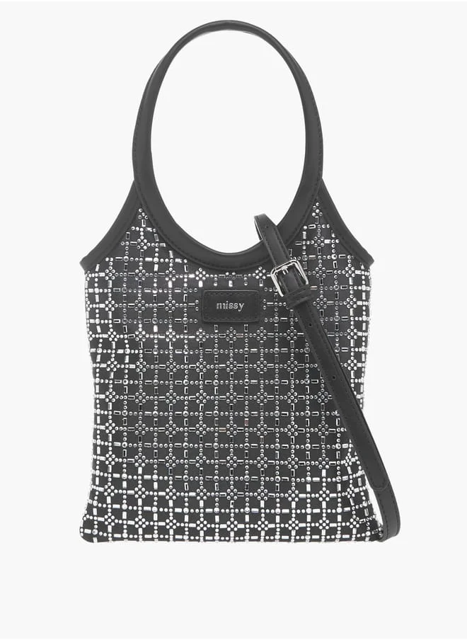 ميسي Womens Missy Embellished Crossbody Bag With Magnetic Closure And Detachable Strap