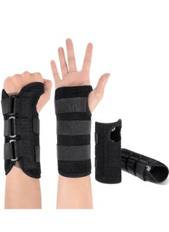 KASTWAVE Carpal Tunnel Wrist Brace Support Removable Metal Wrist Splint, 2 Pieces Three Adjustable Compression Straps for Tendinitis, Sports Injuries, Pain Relief (Left and Right Hand)  - Image 1