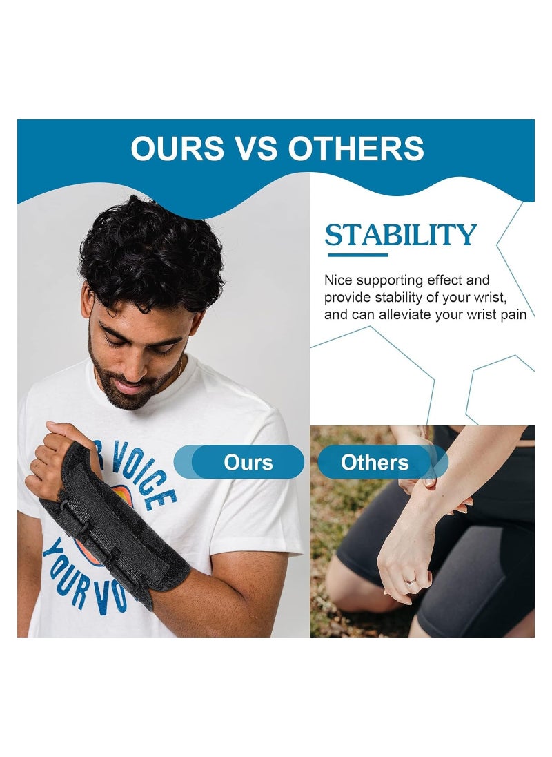 KASTWAVE Carpal Tunnel Wrist Brace Support Removable Metal Wrist Splint, 2 Pieces Three Adjustable Compression Straps for Tendinitis, Sports Injuries, Pain Relief (Left and Right Hand)  - Image 4