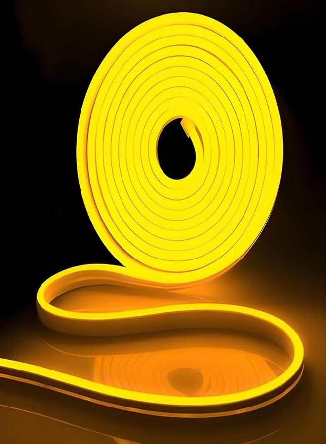 SAMEILI 5-Meter Yellow Neon Light Strip with 600 LEDs and 12V Adapter – Ideal for Wall Decorations, Parties, Celebrations, Bars, and Custom Neon Displays (Pack of 1) - Image 1