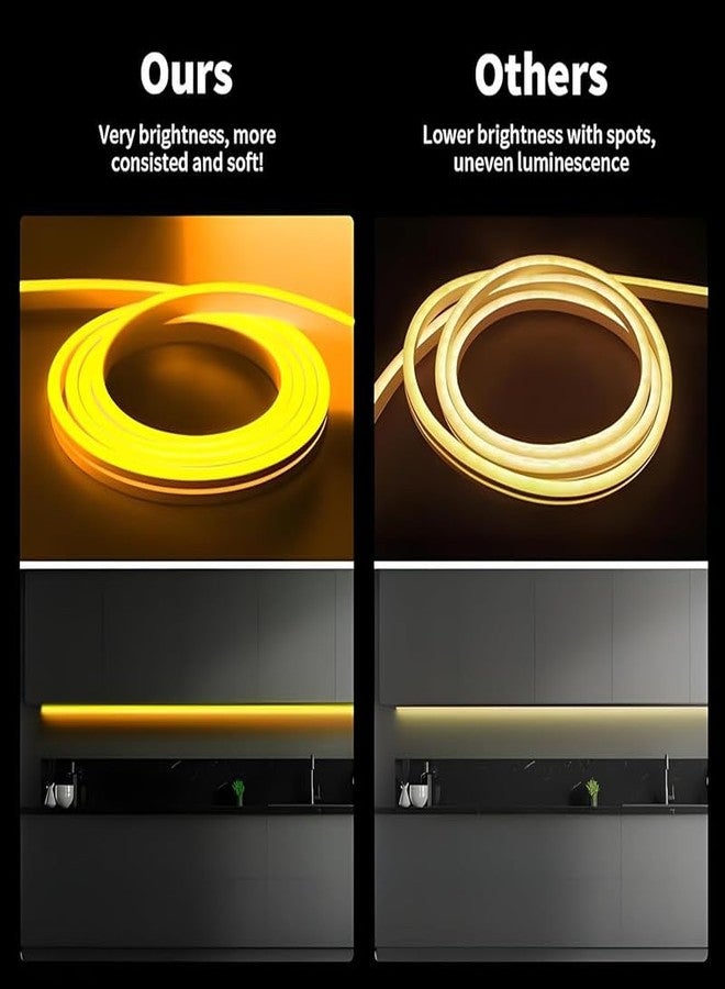 SAMEILI 5-Meter Yellow Neon Light Strip with 600 LEDs and 12V Adapter – Ideal for Wall Decorations, Parties, Celebrations, Bars, and Custom Neon Displays (Pack of 1) - Image 3