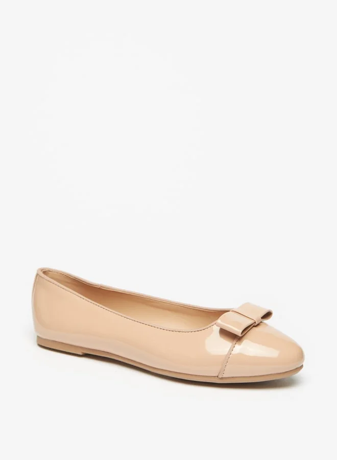 Celeste Women Solid Slip On Pointed Toe Ballerina Shoes with Bow Detail