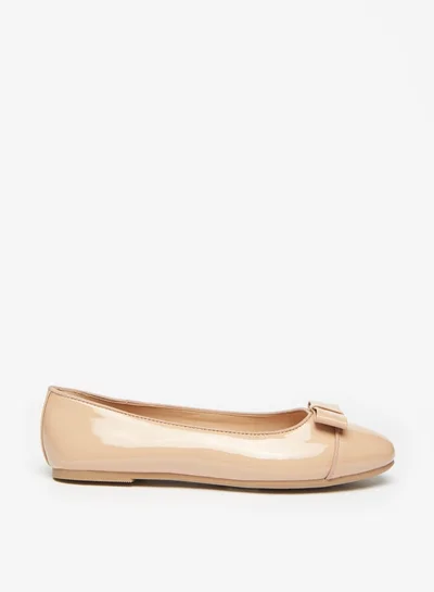 Celeste Women Solid Slip On Pointed Toe Ballerina Shoes with Bow Detail