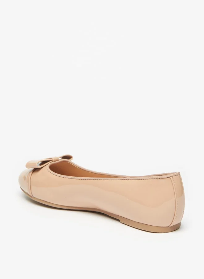 Celeste Women Solid Slip On Pointed Toe Ballerina Shoes with Bow Detail