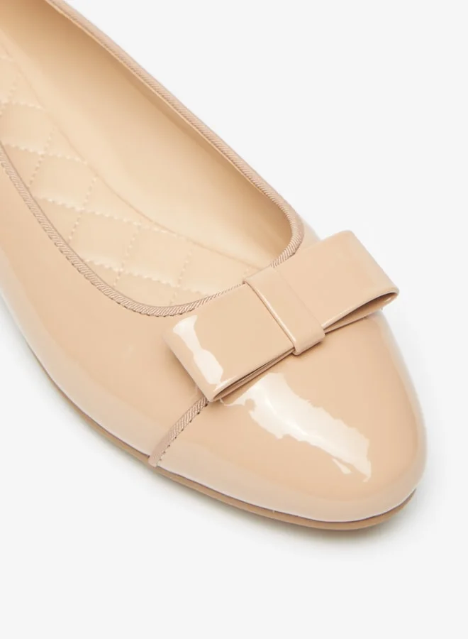 Celeste Women Solid Slip On Pointed Toe Ballerina Shoes with Bow Detail