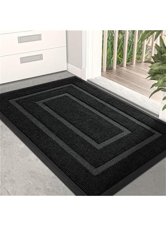 MIXDE Super Absorbent Moisture Resistant Door Mat,75x45CM Outdoor and Indoor Door Mat Home Welcome Mat, Front Welcome Mat Door Mat Suitable for Front Door, Patio, Hallway, Floor (Black) - Image 1