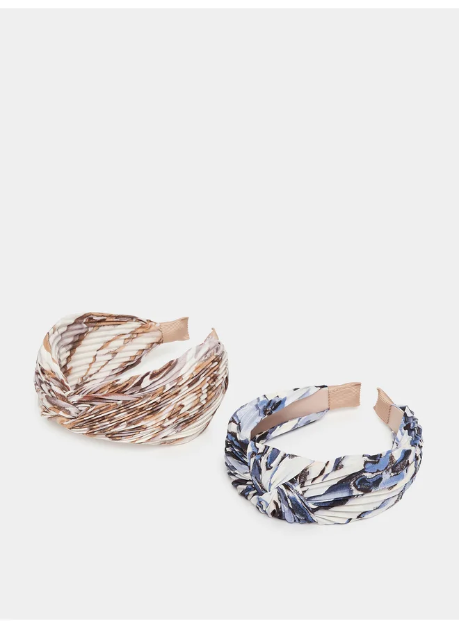 ستايلي Styli Set of 2 - Printed Knot Detail Headband