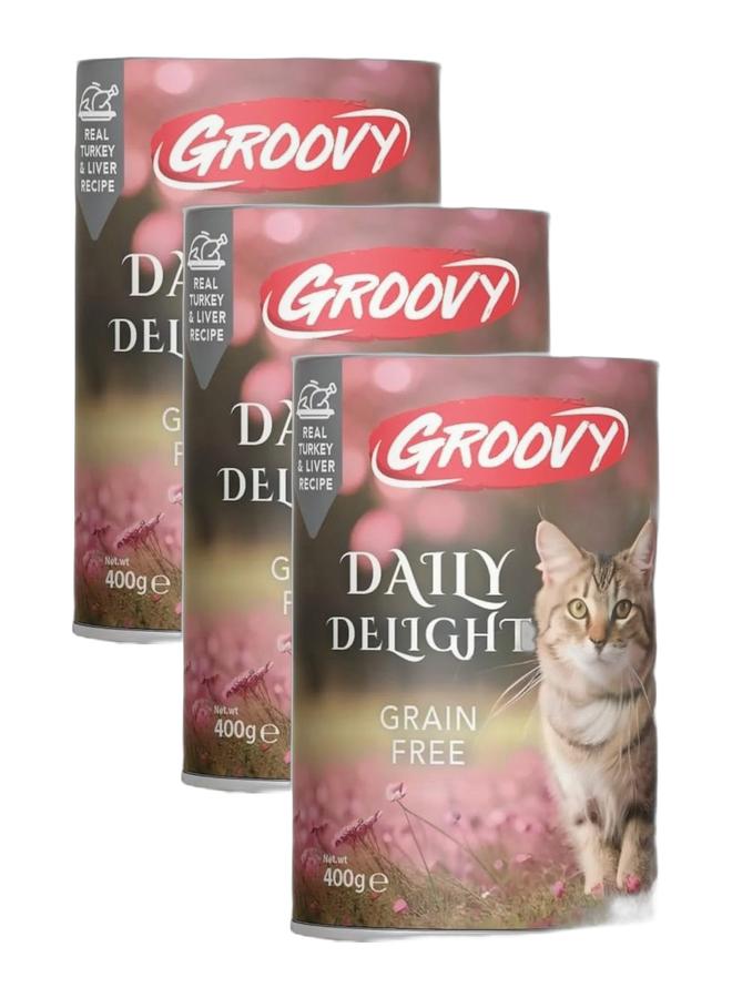 Groovy Daily Delight wet cat food with Turkey and liver 400g Bundle - Image 1